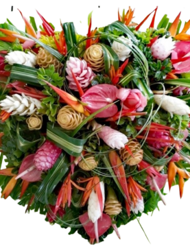 Paradis - Coeur fleurs tropicales